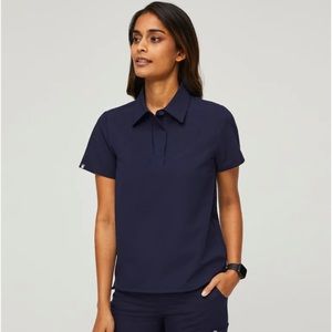 Figs Navy Nala - Shortsleeve Scrub Polo
